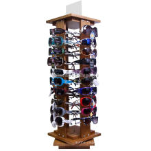 Quality Eyewear Products Retail Store Rotating Wooden Sunglass Optical Glasses Floor Display Stand